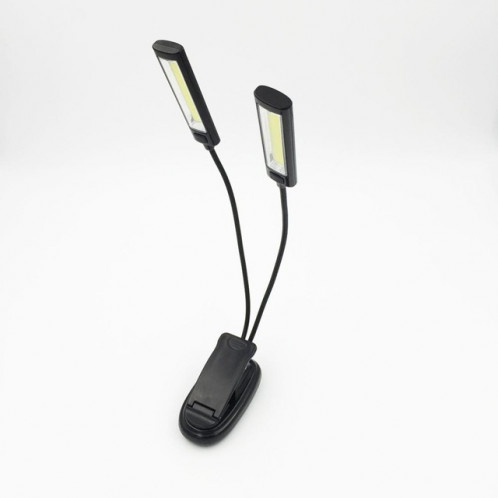 Portable Double Bras Flexible COB LED Clip Camping Lumière Lecture Bureau Lecture Ordinateur Portable Musique Stand Lampe Deux tête SH00021171-35