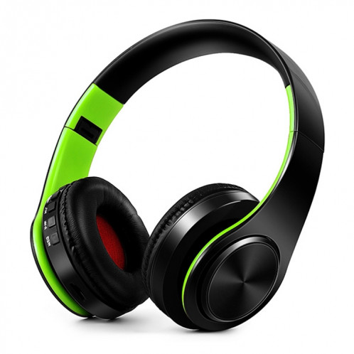Lecteur stéréo pliable Bluetooth Headset Bluetooth MP3, Support 32 Go de carte TF et 3,5mm Aux (vert noir) SH301D1336-37