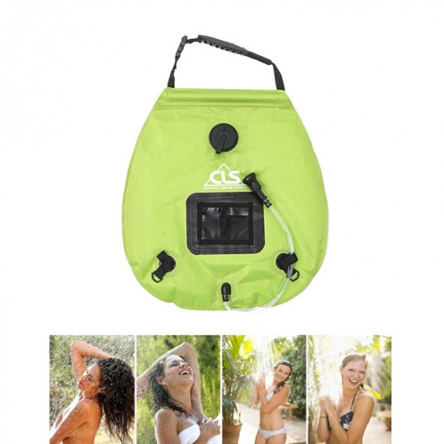 Sac de bain en plein air Bouillotte solaire de camping autonome 20L Sac de stockage d'eau (vert herbe) SH701B480-39