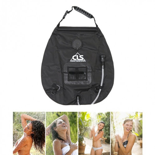 Sac de bain en plein air Bouillotte solaire de camping autonome 20L Sac de stockage d'eau (noir) SH701E613-39