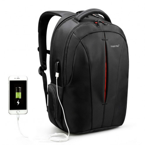 Étanche 15,6 pouces sac à dos pour ordinateur portable anti-vol sac à dos de voyage d'affaires sac d'école (noir + orange USB) SH101A1290-38