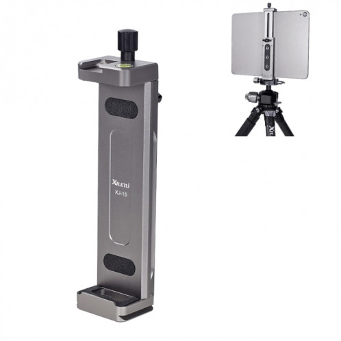 Xiletu Xj15 Live Broadcast Desktop Full Metal Tripod Mount Tablet Pc Phone Clamp avec trous de vis de 1/4 pouce et base de chaussure froide (gris argenté) SX101A1117-312