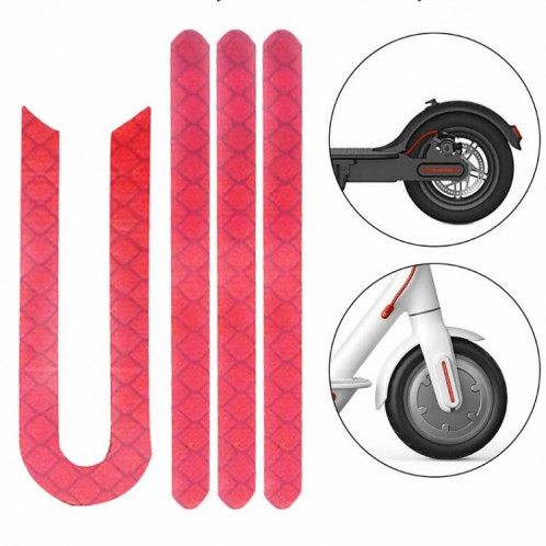 Une bande réfléchissante en forme de U pour les roues avant et arrière du scooter électrique Xiaomi M365 Pro (rouge) SH501A942-34