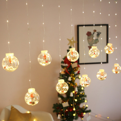 Lumière de rideau de fil de cuivre à LED souhaitant une boule de décoration de Noël, livraison de style aléatoire, type de prise: prise UE (lumière blanche chaude) SH801A1266-35
