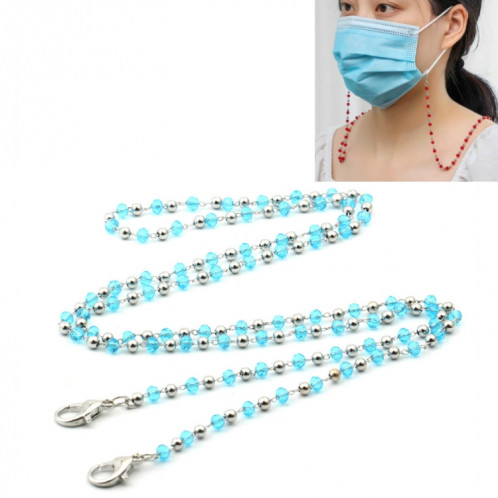 4 PCS Collier Personnalisé À La Main Cristal Perle Chaîne Masque Anti-Perdu Lanyard Lunettes Chaîne (Bleu) SH301B470-35