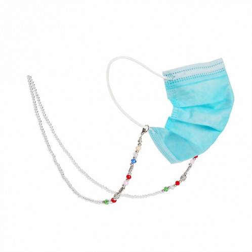 Collier de lanière de masque de 5 pièces, perle à facettes transparente, chaîne de masque anti-perdu rétro SH20261936-35