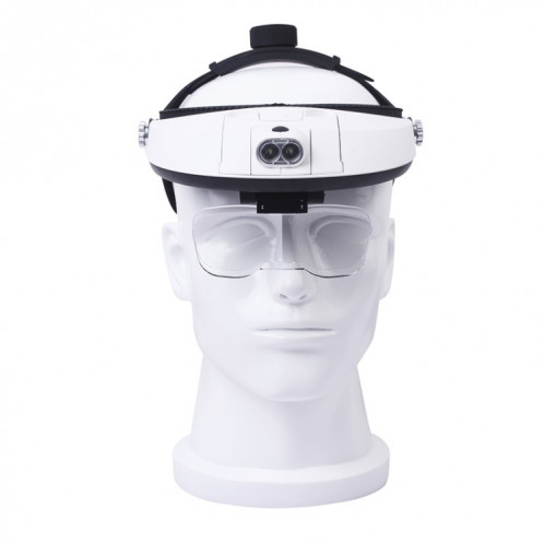 La loupe de lecture et de réparation des personnes âgées avec 2 lampes LED loupe HD montée sur la tête SH3793528-35