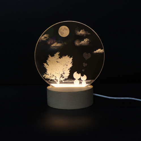 Atmosphère 3D Lumière Décorative Acrylique Intérieur Sculpté LED Veilleuse Lampe De Table Fille Créative (Chat Arbre) SH401H919-35