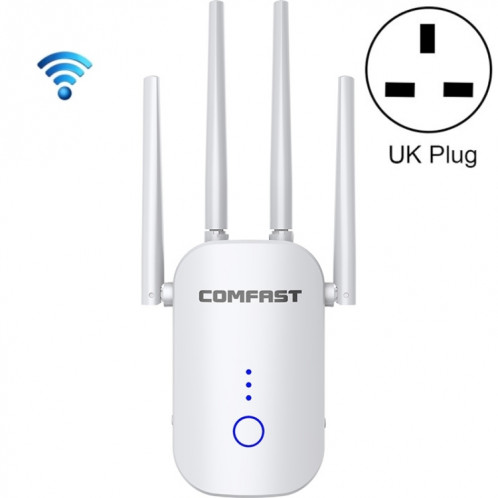 Comfast CF-WR758AC Dual Fréquence 1200 Mbps Répéteur sans fil 5.8g Amplificateur de signal WiFi, Fiche UK SC04UK210-310