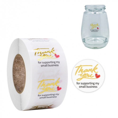 3 PCS Transparent Dorure Merci Cuisson Autocollant Enveloppe Autocollant D'étanchéité Cadeau Décoration Étiquette, Taille: 2.5 cm / 1 pouce (E-08) SH901A1269-35