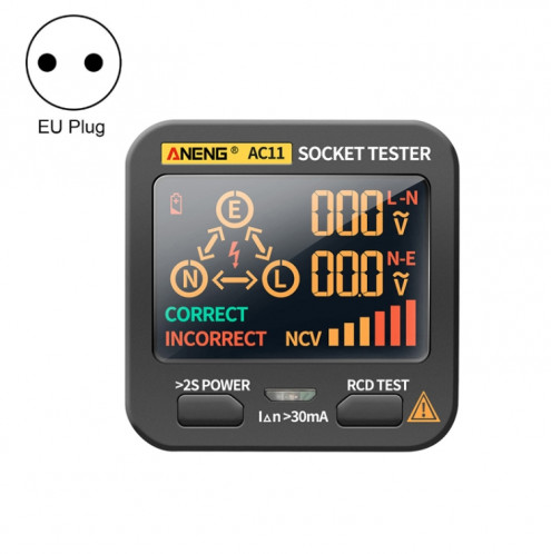 ANENG AC11 testeur de prise d'affichage numérique multifonctionnel testeur de fil de terre électrique (prise ue) SA801C435-39