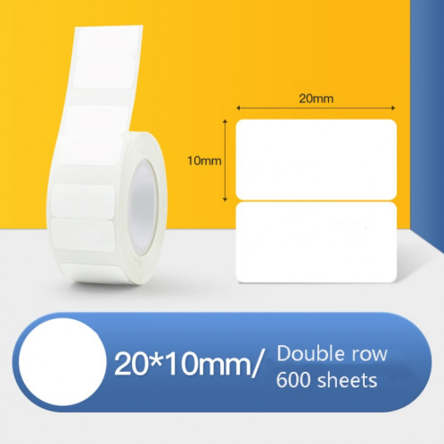 Étiquette thermique papier auto-adhésif papier immobilisations alimentaires étiquette de prix étiquette de vêtements pour NIIMBOT B11 / B3S, taille: 20x10mm 600 feuilles SH72011899-37