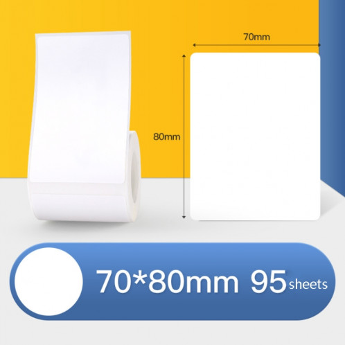 Étiquette de prix de papier d'étiquette thermique papier auto-adhésif immobilisations alimentaires étiquette de prix pour NIIMBOT B11 / B3S, taille: 70x80mm 95 feuilles SH722891-37