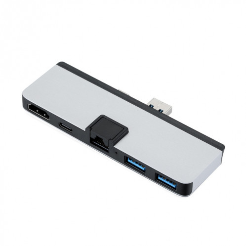 T0409 Convertisseur d'interface de câble réseau de station d'accueil multifonctionnelle USB 3.0 HUB pour Microsoft Surface Pro 7 (avec port réseau) SH89061686-36