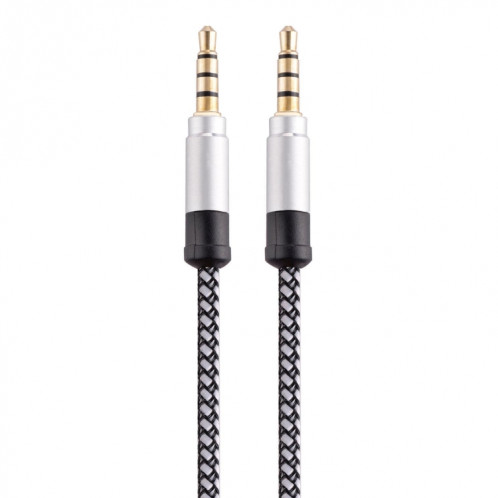 3.5mm mâle à mâle câble audio jack AUX stéréo de voiture plaqué or pour appareils numériques standard AUX 3,5 mm, longueur: 1,5 m (blanc) SH602A1713-34