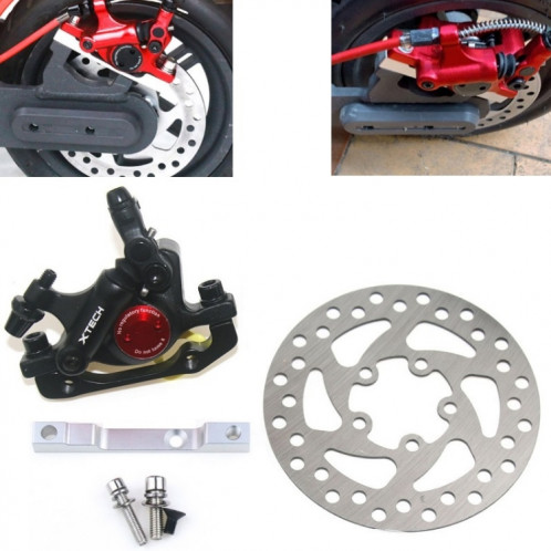 Frein hydraulique modifié pour scooter 3 en 1 + disque de frein à disque de 120 mm + ensemble de siège modifié pour Xiaomi Mijia M365 Pro (frein noir + adaptateur argent) SH801C1596-38