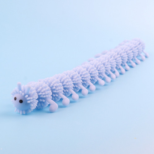 12 PCS Enfants Caoutchouc doux 16 Section Caterpillar Toy décompression stretch (bleu) SH301A57-36