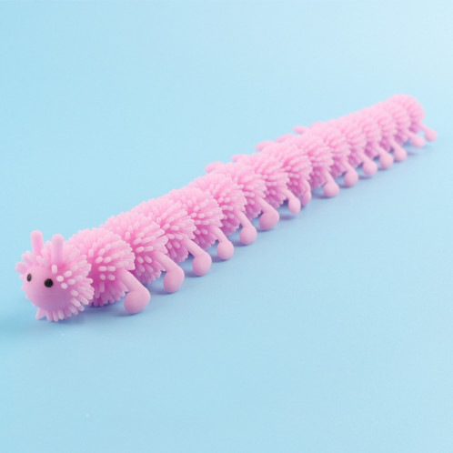 12 PCS Enfants Caoutchouc doux 16 Section Caterpillar Toy décompression stretch (rose) SH301B1746-36