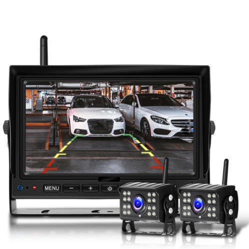 7 pouces Digital Wireless Inverser Image 1080P Système vidéo Système de surveillance de la surveillance du camion de camion 2 division + 2 nuits caméra vidéo SH14021503-37