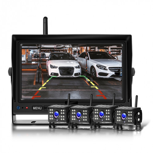 7 pouces Numérique Wireless Inverser Image 1080P Système vidéo Système de surveillance du camion de camion 4 Division + 4 Nuit Caméra vidéo SH14031873-37