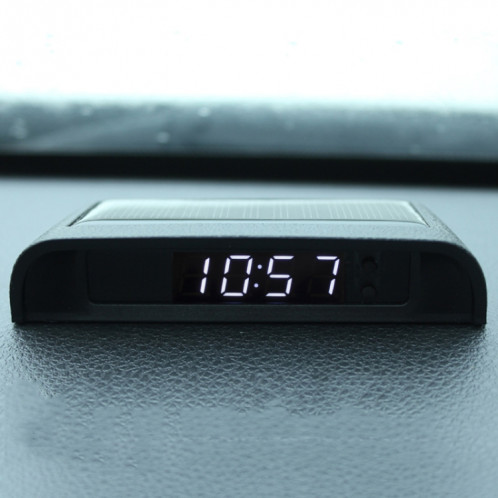 Horloge de voiture de nuit Solar Automobile Horloge électronique Température Température + Date + Semaine + Température (Lumière blanche) SH201C1042-37