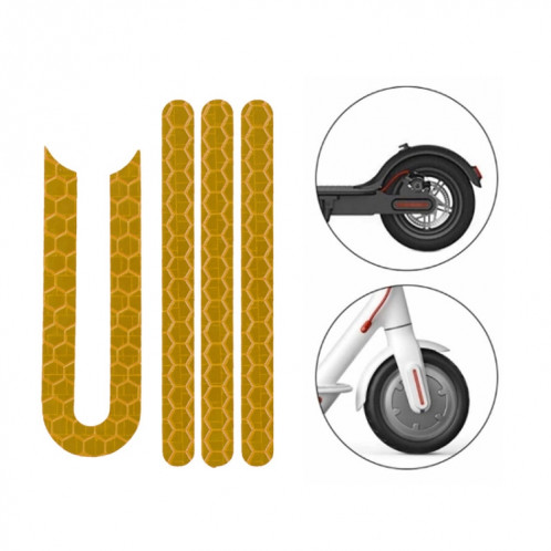 5 PCS Scooter Stickers Reflective Cursor Scooter Mudguard Reflective Sticker For Xiaomi Mijia M365 / M365 Pro (Yellow) SH1802573-36