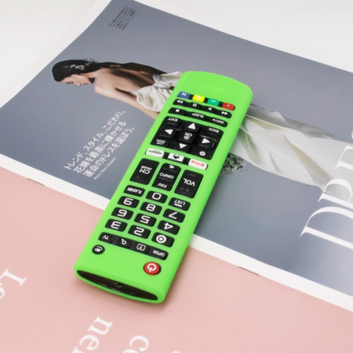 Étui de protection en silicone à distance Y14 avec lanière pour LG AKB75095307/74915305/75375604 (vert lumineux) SH701D1206-36