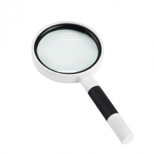 3 PCS Loupe à la main Loupe à la main Lentille Verre poignée anti-dérapante Vieil homme lecture Identification de réparation Loupe, Spécifications: 65mm 6 fois (Blanc Blanc) SH3105644-36