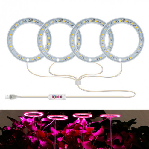Lampe de croissance de plante LED Spectroscopie complète Timing Intelligent Remplissage intérieur Remplissage de la lumière Lampe centrale, puissance: quatre tête (lumière rose) SH404B1132-37
