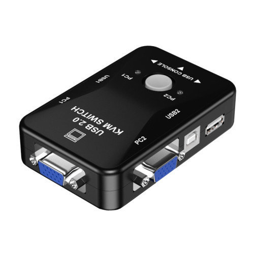 HW1701 2 en 1 OUT Switcher KVM Switch 2 Port Interrupteur VGA USB avec interrupteur de la souris au clavier (noir) SH301A1640-37