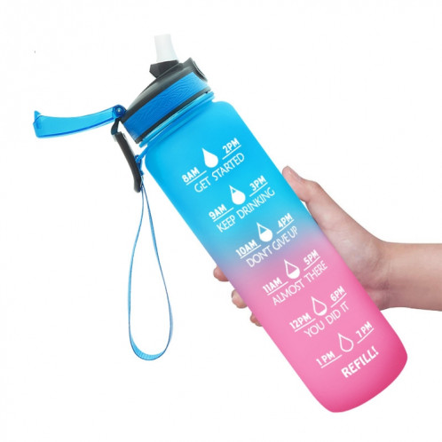 1L TRITAN PLASTILE GRADIENT COULEUR DE COULEUR DE COULEUR PLANCE CAPACITÉ Bouilloire de sport (bleu rose) SH401A1314-37