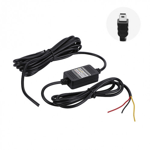 H516 Enregistrement Step-Down Line Rétrécissement Vidéo Vidéo Chargeur Line Ligne de stationnement Surveillance de stationnement Three-Core Cordon d'alimentation, Modèle: sans fusible (mini droite) SH302B1171-37