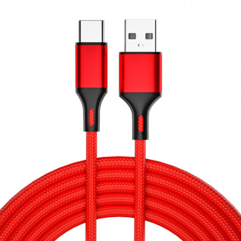 4 PCS 2.4A USB-C / TYPE-C pour le câble de données de la synchronisation rapide de l'USB tressé, Longueur: 1,5 m (rouge) SH76091346-37