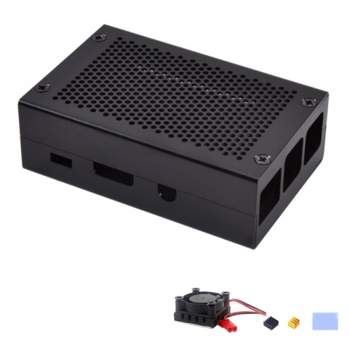 Boîte de refroidissement de grille en alliage d'aluminium pour la framboise PI 3 Modèle B PI 2 / B + Noir avec ventilateur SH45021496-37