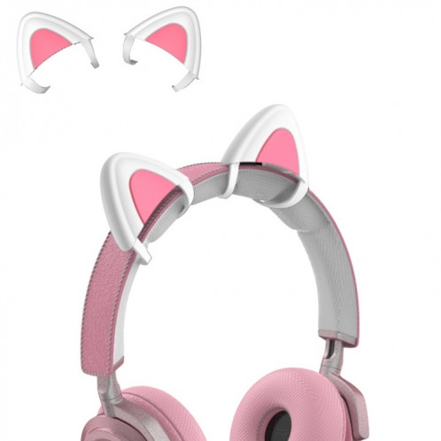 T6 Décoration d'oreille de chat mignon pour casque (blanc) SH201B341-36