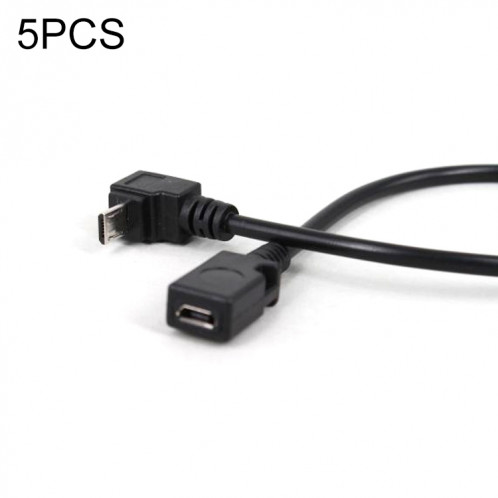 5 PCS Câble d'extension micro à 90 degrés micro à femelle SH501D684-37