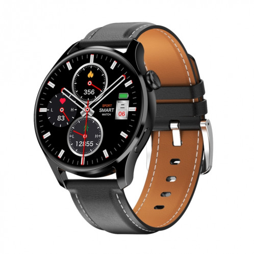 HD3 1,32 pouce de surveillance du rythme cardiaque Smart Watch with Payment Fonction (cuir noir) SH801C1616-37