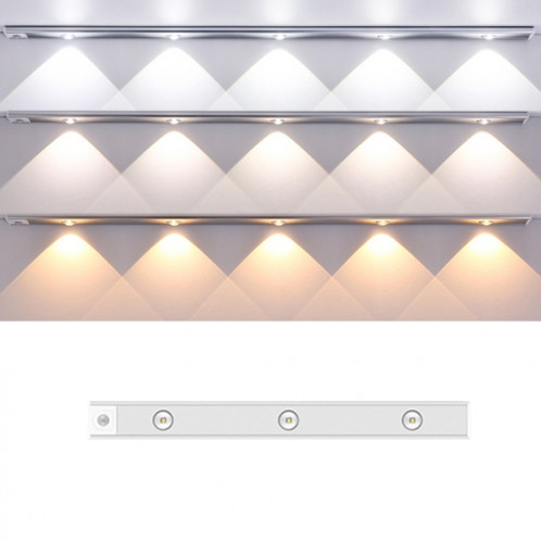 Barre lumineuse de capteur de corps humain à LED intelligent ultra-mince, longueur: 40 cm (argent spatial) SH303B753-37
