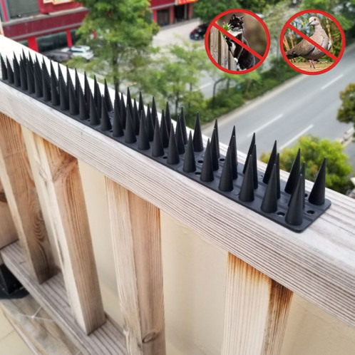 12 PCS Plastic Bird Repeunt Thorns Fence Anti-Climb Nails (noir) SH301B1585-37