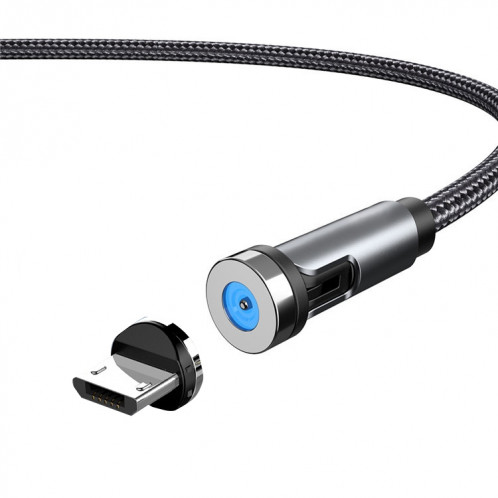 Fil magnétique rotatif pour prise anti-poussière CC56, longueur du câble : 1 m, style : tête Android (noir). SH101A1853-36