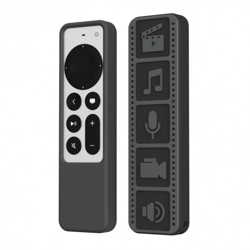 Housse de protection antidérapante étanche pour télécommande en silicone pour Apple TV 4K 2021 (noir) SH401B1834-37