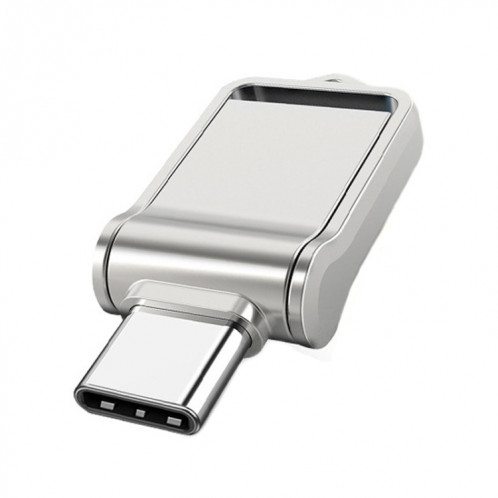 32 Go USB 2.0 + Type-C/USB-C Mini ordinateur et téléphone à double usage Rotary U Disk (Argent) SH402B1191-37