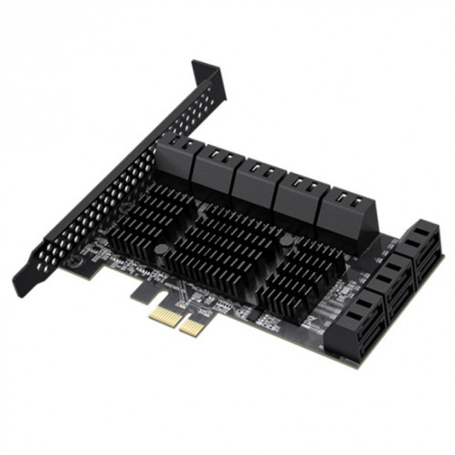 PCIE X1 à 16 ports SATA3.0 carte rotative ordinateur de bureau disque dur à semi-conducteurs SH63041918-37