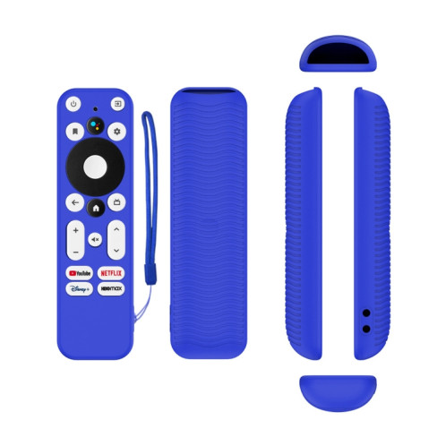 Pour ONN Android TV 4K UHD Streaming Device Y55 Couvercle de télécommande en silicone anti-chute (Bleu) SH601B183-35