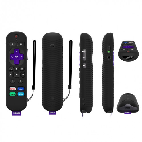 Pour TCL Roku Voice Remote Pro Y30 Télécommande Étui de protection en silicone antichoc (Noir) SH701A1970-36