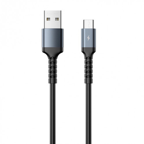 REMAX RC-C008 Câble de données anti-casse souple USB vers micro USB 2.4A TPE, longueur 1 m (noir) SR801A846-36
