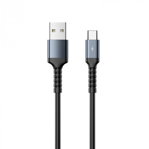 REMAX RC-C008 Câble de données anti-casse souple USB vers USB-C/Type-C 2,4 A TPE, longueur 1 m (noir) SR803A1847-36