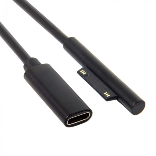 Câble de charge d'alimentation pour tablette de semoir rotatif mère Type-C / USB-C pour Microsoft Surface Pro 5/6, taille: 30 cm (noir) SH001A1588-35