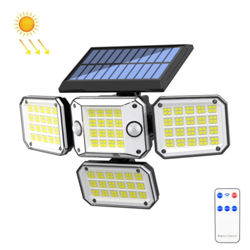 TG-TY10804 Applique murale rotative solaire à 4 têtes à double capteur LED avec télécommande (296 LED) SH101A899-38