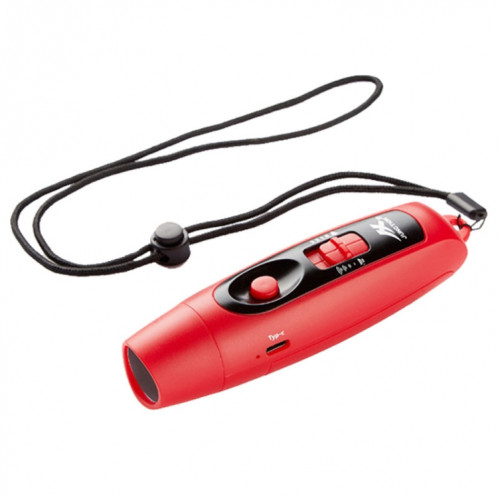 JUNCTION Sifflet d'entraînement en plein air avec chargement USB et commande de trafic à décibels élevés avec fonction d'éclairage (rouge) SH201C166-39